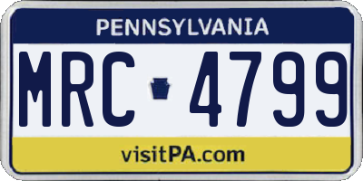 PA license plate MRC4799
