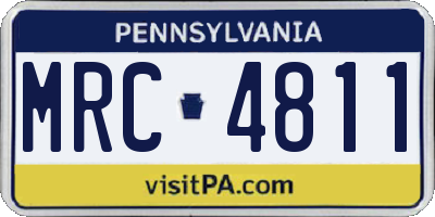 PA license plate MRC4811