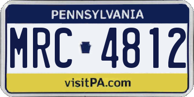 PA license plate MRC4812