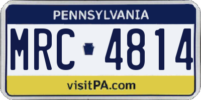 PA license plate MRC4814