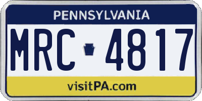 PA license plate MRC4817