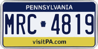 PA license plate MRC4819