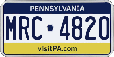 PA license plate MRC4820