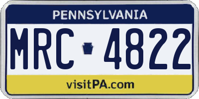 PA license plate MRC4822