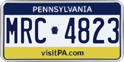 PA license plate MRC4823