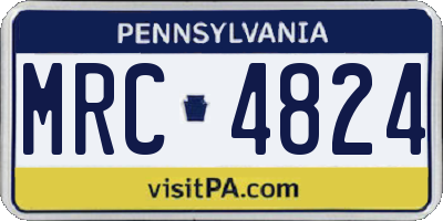 PA license plate MRC4824