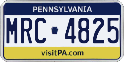 PA license plate MRC4825