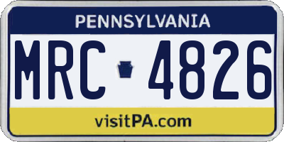 PA license plate MRC4826