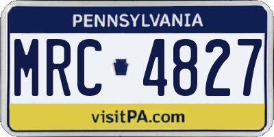 PA license plate MRC4827