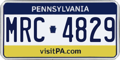 PA license plate MRC4829