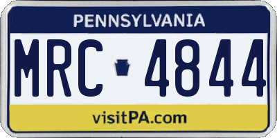PA license plate MRC4844