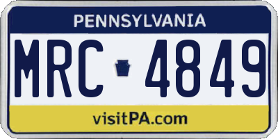 PA license plate MRC4849