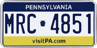 PA license plate MRC4851