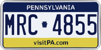 PA license plate MRC4855
