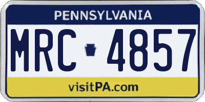 PA license plate MRC4857