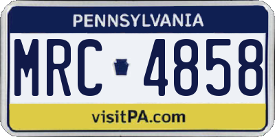 PA license plate MRC4858