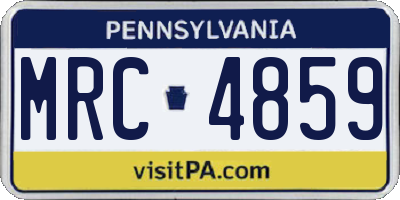 PA license plate MRC4859