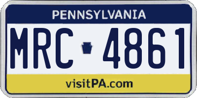 PA license plate MRC4861