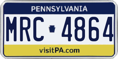 PA license plate MRC4864