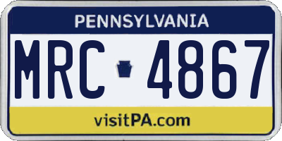 PA license plate MRC4867