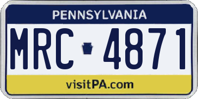 PA license plate MRC4871