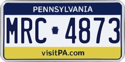PA license plate MRC4873
