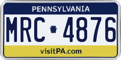 PA license plate MRC4876