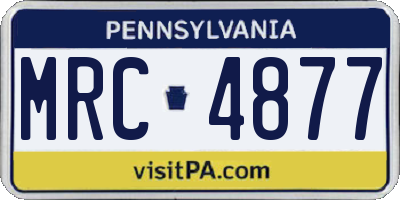 PA license plate MRC4877