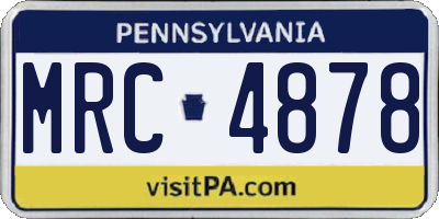 PA license plate MRC4878