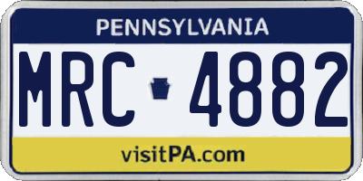 PA license plate MRC4882