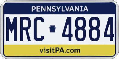 PA license plate MRC4884