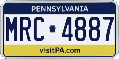 PA license plate MRC4887