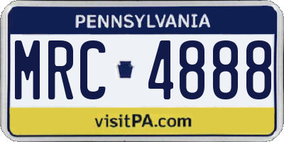 PA license plate MRC4888