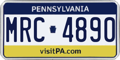 PA license plate MRC4890