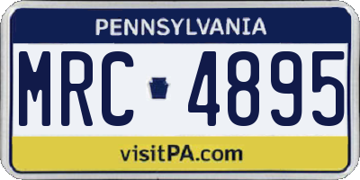 PA license plate MRC4895