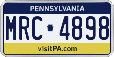 PA license plate MRC4898