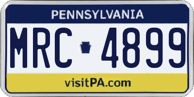 PA license plate MRC4899