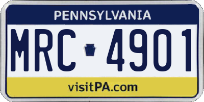 PA license plate MRC4901