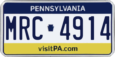 PA license plate MRC4914