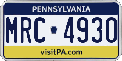 PA license plate MRC4930