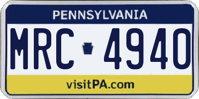PA license plate MRC4940