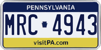 PA license plate MRC4943
