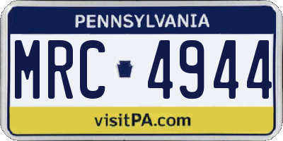 PA license plate MRC4944