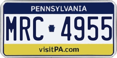PA license plate MRC4955