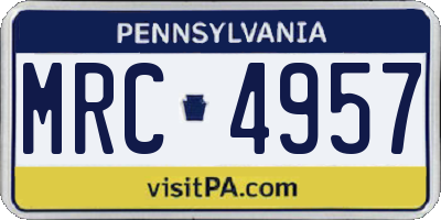 PA license plate MRC4957
