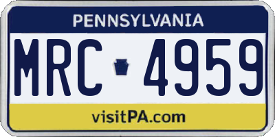 PA license plate MRC4959