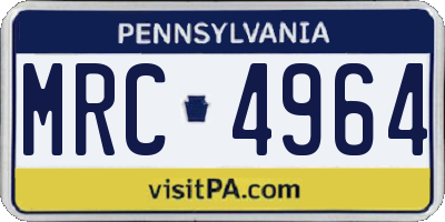 PA license plate MRC4964