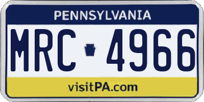 PA license plate MRC4966