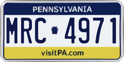 PA license plate MRC4971