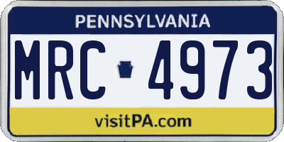PA license plate MRC4973